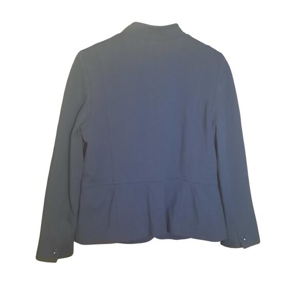 Talbots Navy Italian Luxe Knit 5 Button Womens Lined Blazer Size 12 - Picture 2 of 6